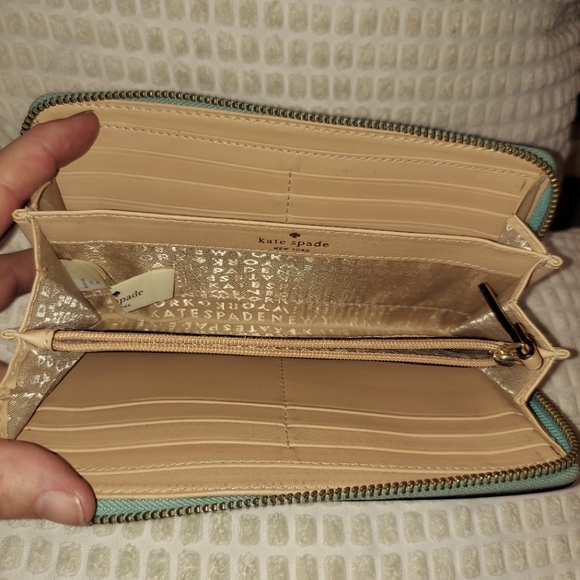 Kate Spade Light Blue Parchment Leather Wallet - Picture 7 of 10